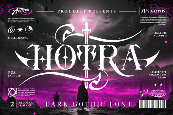 Hotra: Crafting Dark Fantasy with Gothic Typography
